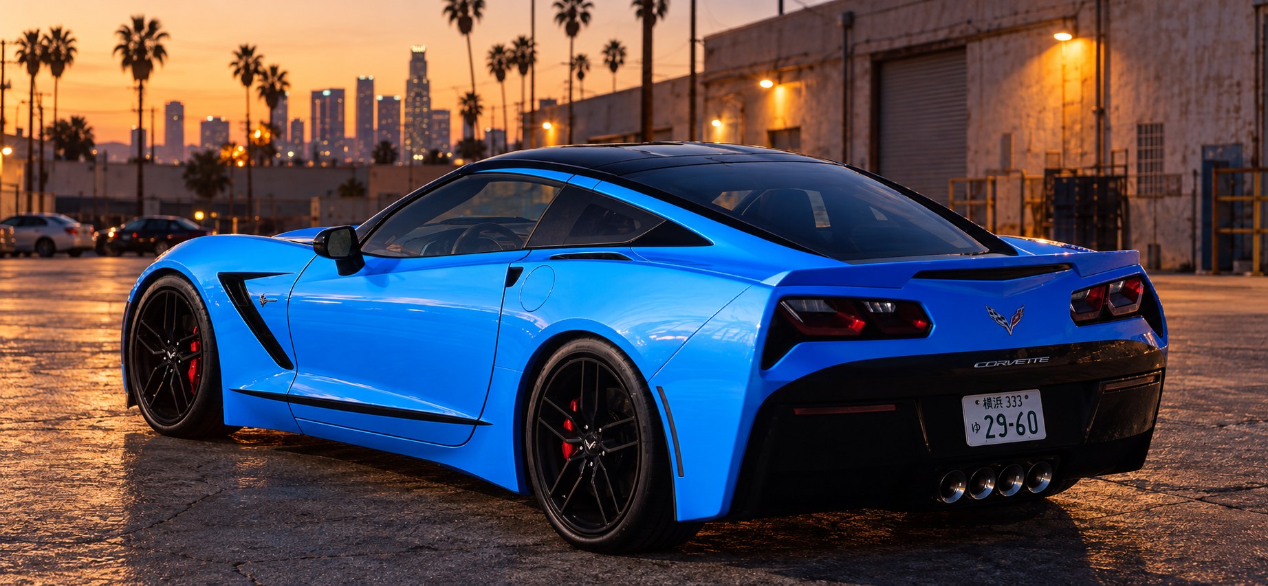 CHEVROLET CORVETTE C7 BLACK DIVIDE 施工写真