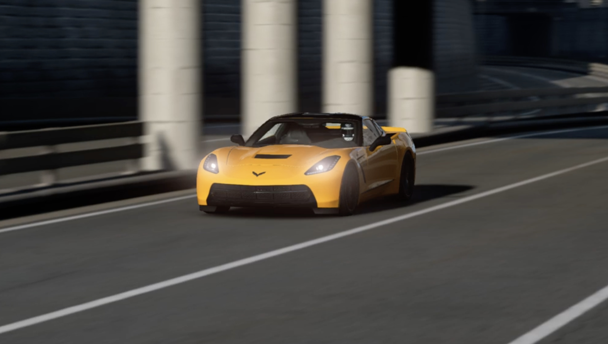 CHEVROLET CORVETTE C7 BLACK DIVIDE 施工写真